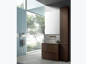 Напольный умывальник с зеркалом