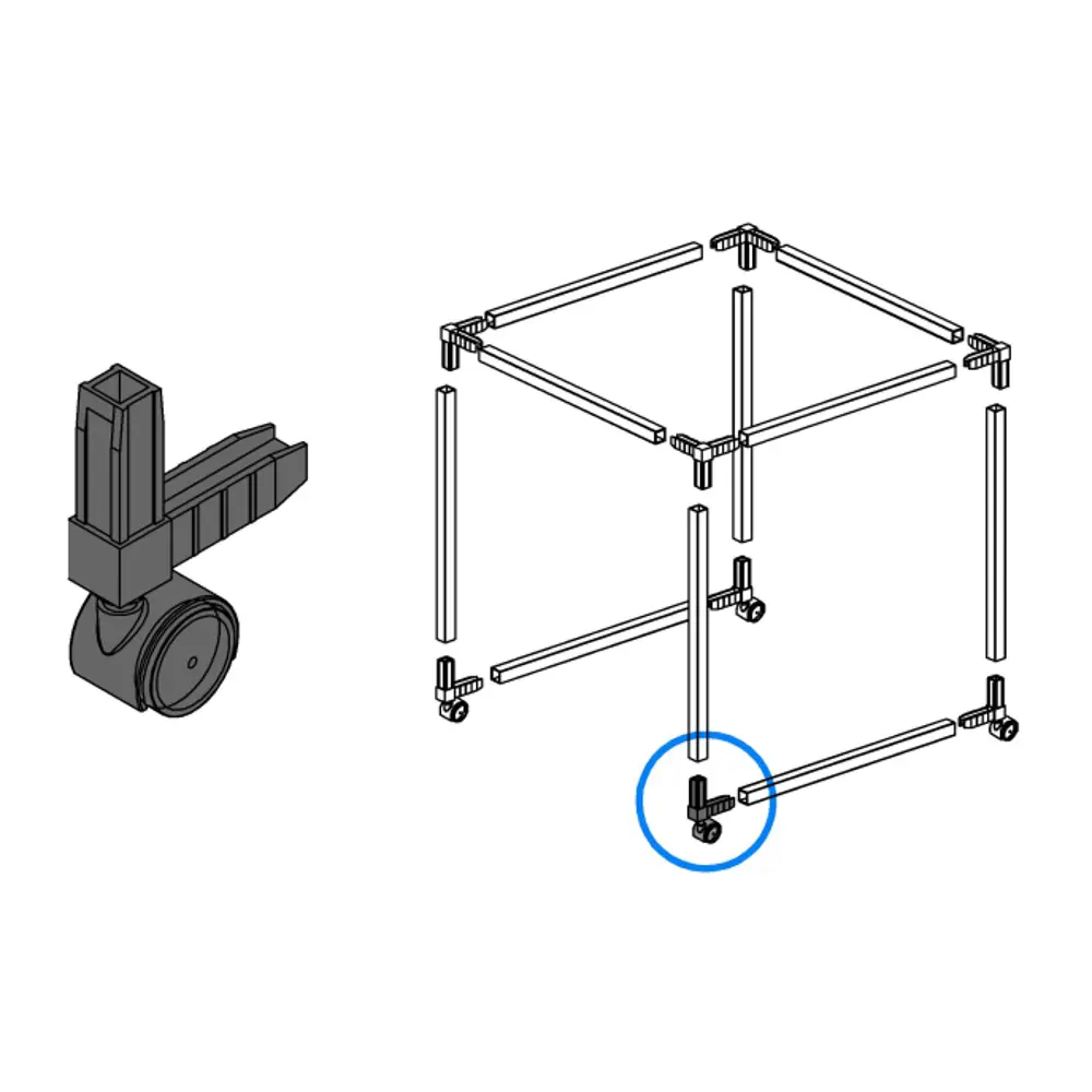 Santreyd Коннектор с колесной опорой для мебельных профилей 15×15 мм 82693912 STLM-0034280 - Вид №3