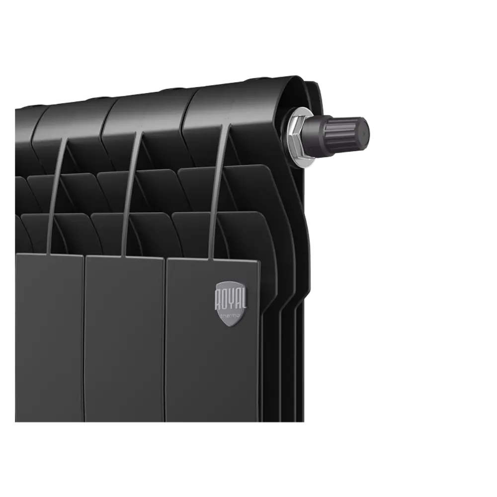 Радиатор секционный Royal Thermo Biliner RTBNSVR35006 350/87 6 секций нижнее правое подключение биметалл черный 82758202 STLM-2143250 - Вид №2