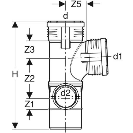 390.561.14.1 Крестовина двухплоскостная комбинированная Geberit Silent-PP 87,5°, левая Geberit  - Вид №3