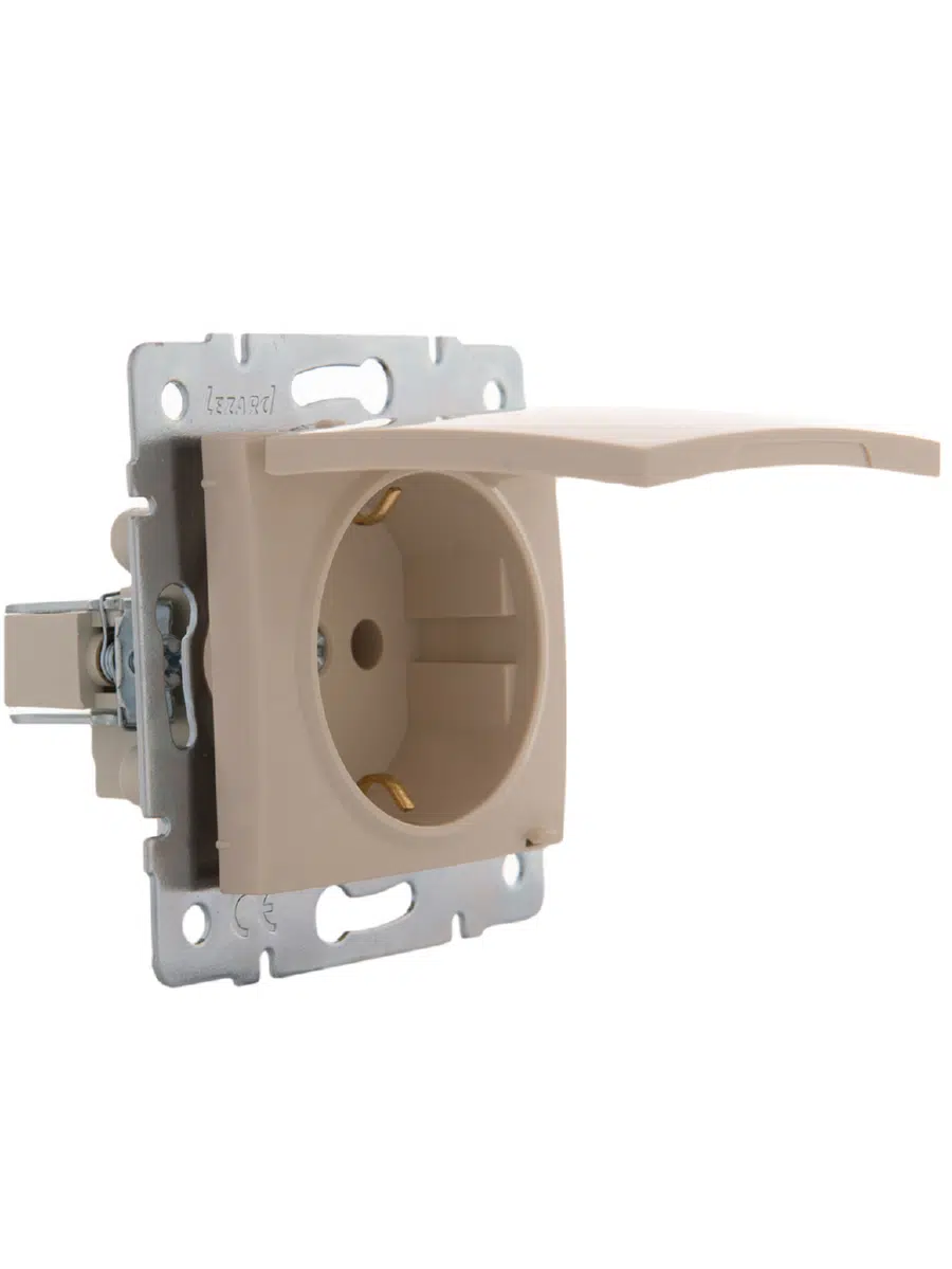 KARINA Розетка сз с крышкой кремовый LEZARD 707-0388-123В - Вид №5