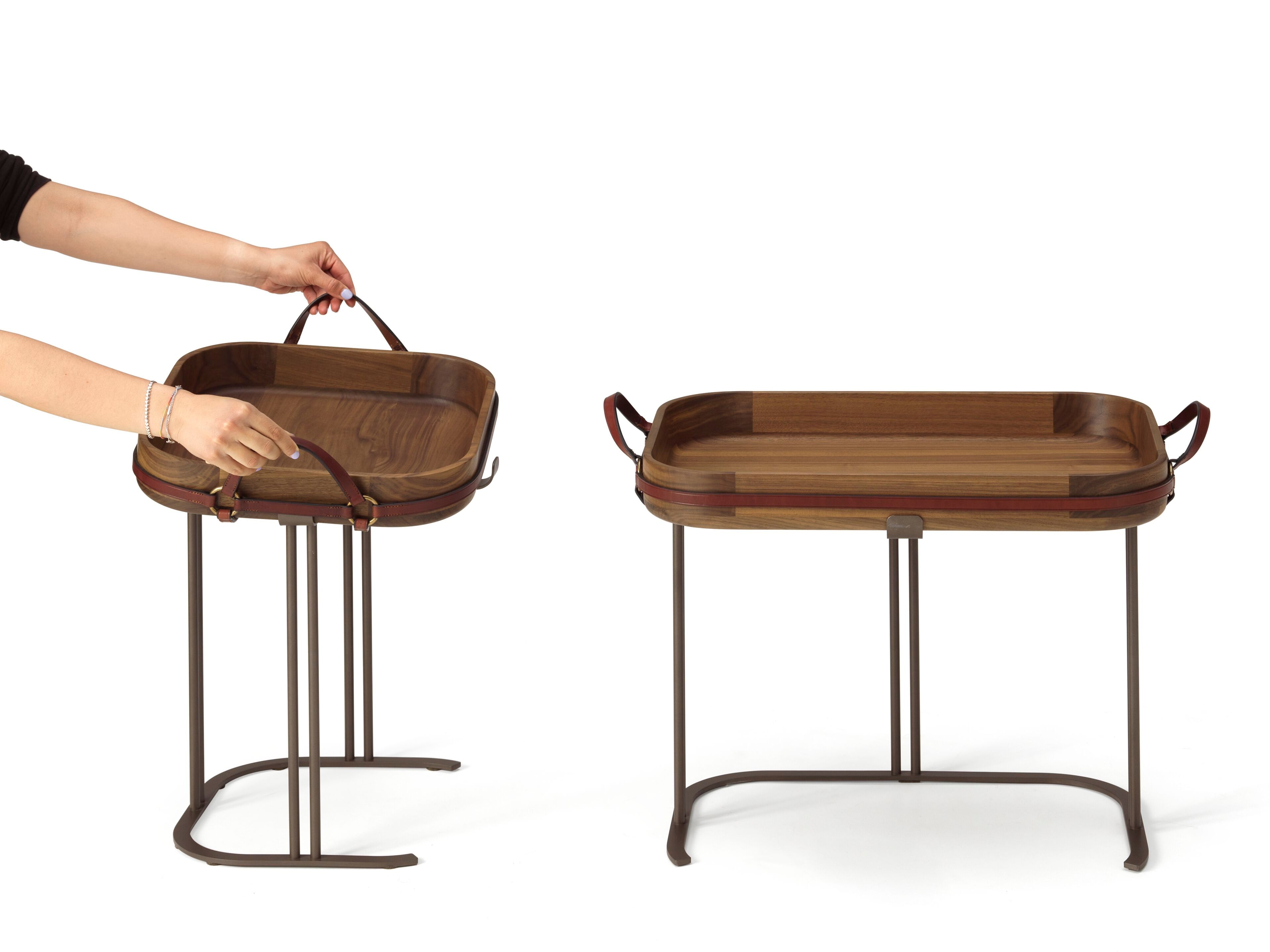 Журнальный столик с металлическим основанием и столешницей из массива дерева Arte Brotto ARCH-00068023