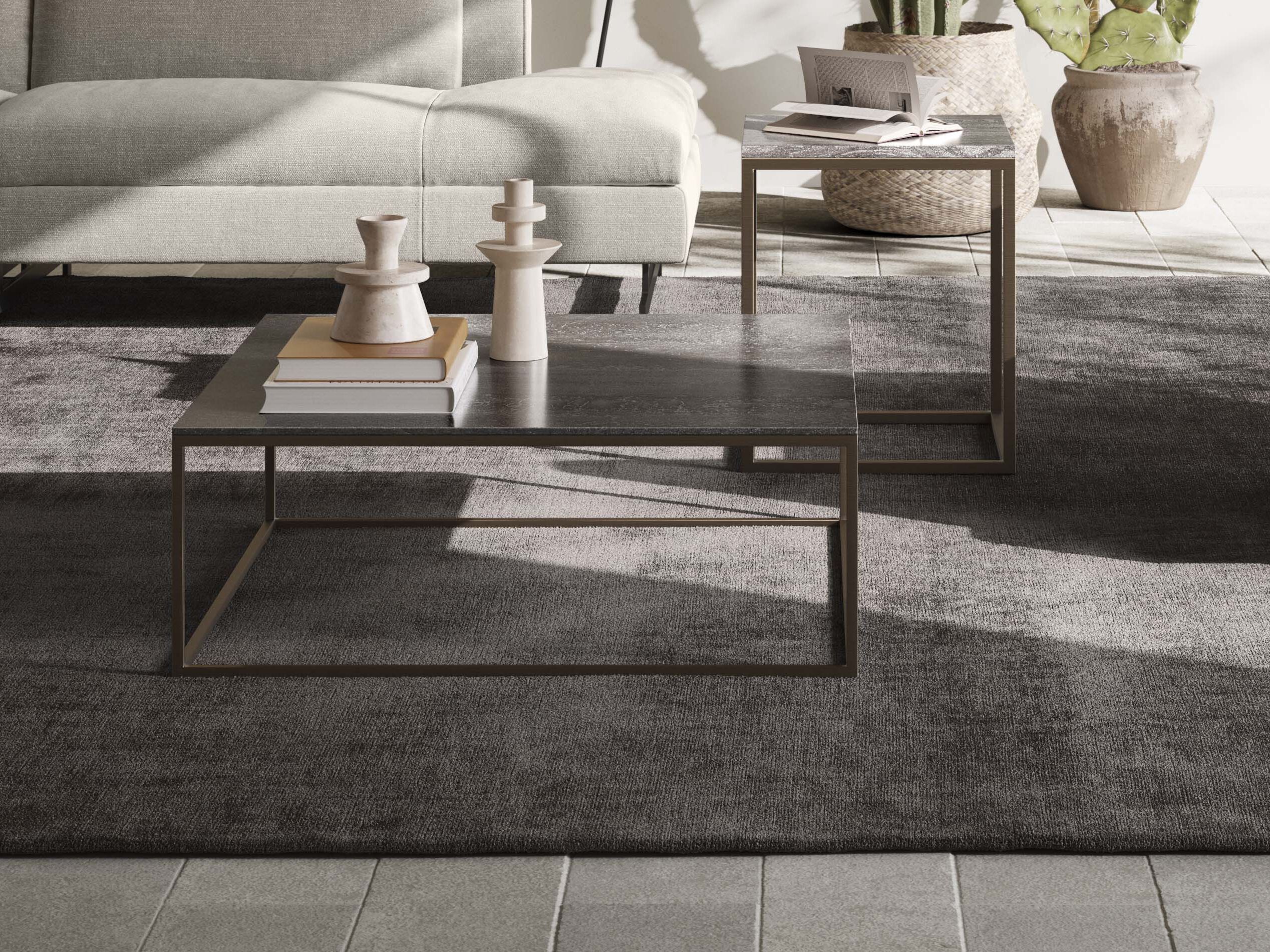 Высокий круглый металлический журнальный столик с травертиновым верхом Natuzzi Italia кабаре ARCH-00088467 - Вид №5