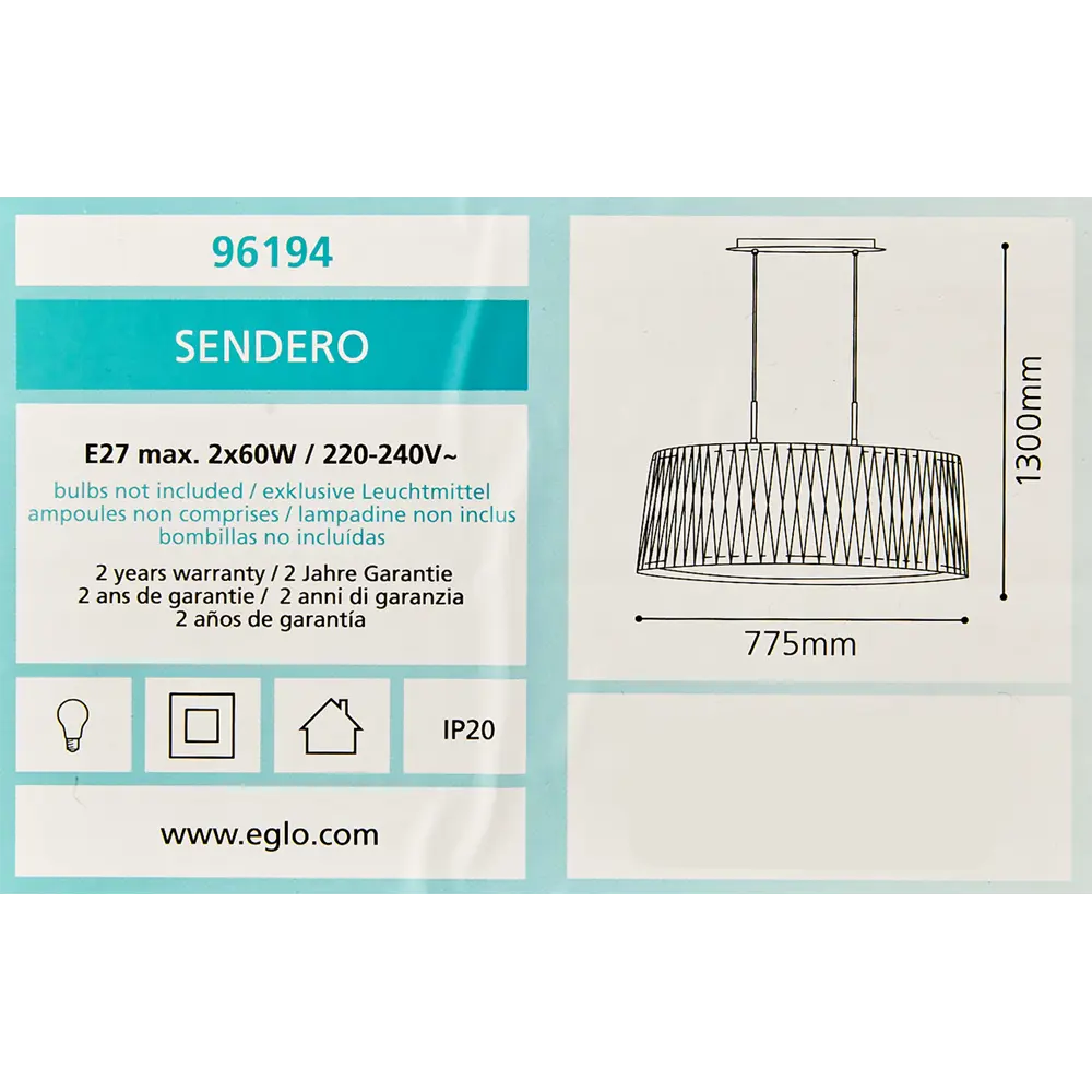 Светильник подвесной Sendero 2 лампы 8 м² цвет клён 19283950 STLM-2028147 Eglo  - Вид №9