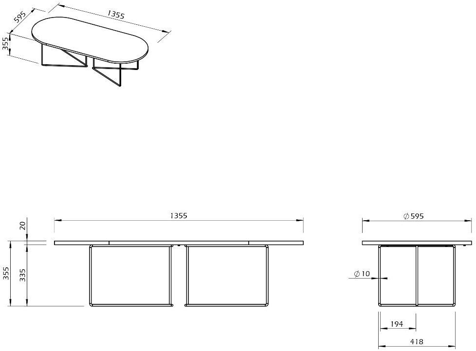 TemaHome Низкий овальный деревянный журнальный столик  9500.629730/09  - Вид №8