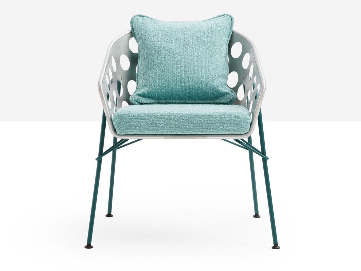 Окрашенный металлический стул с подлокотниками с мягким сиденьем Midj пузыри ARCH-00150460 - Вид №1