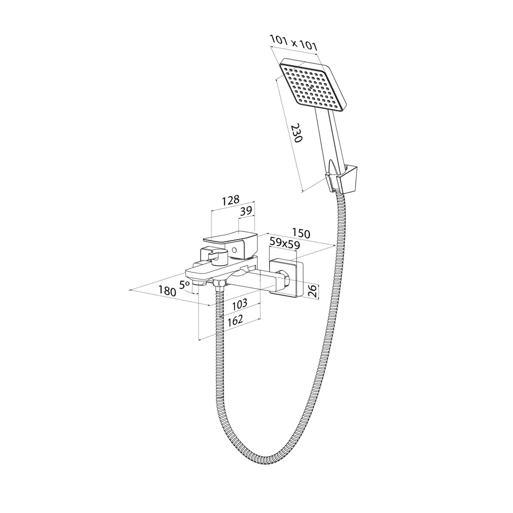 89398607 Смеситель для ванны Iddis BRESB00i02 однорычажный с лейкой и шлангом цвет хром STLM-1578493 - Вид №5