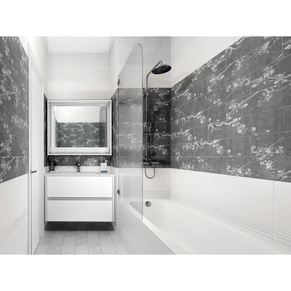 Плитка настенная Wave Tone 60x30 см 1.62 м2 цвет белый матовый BELANI STLM-2110288 - Вид №8