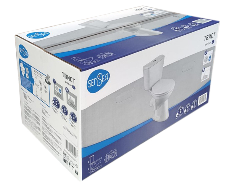 Унитаз SENSEA Твист - компактный с двойным сливом для малогабаритных санузлов 17391319 STLM-0008088 - Вид №4