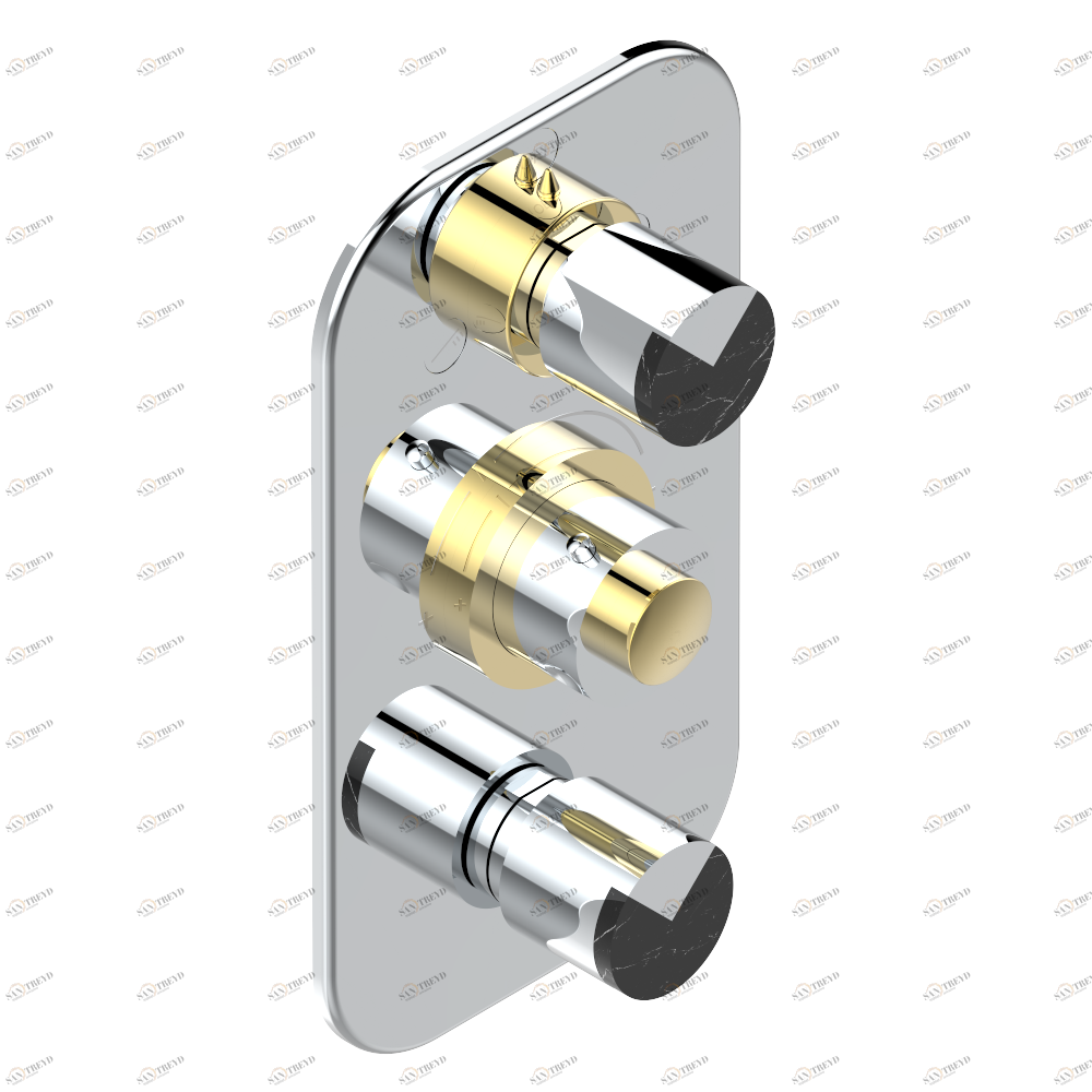 G2I-5540BE Внешняя часть с ручками регулировки для арт. G00-A00-5540AE Thg-paris Le 9 Nero Marquina Хром/золото G2I 5540BE CAT.A