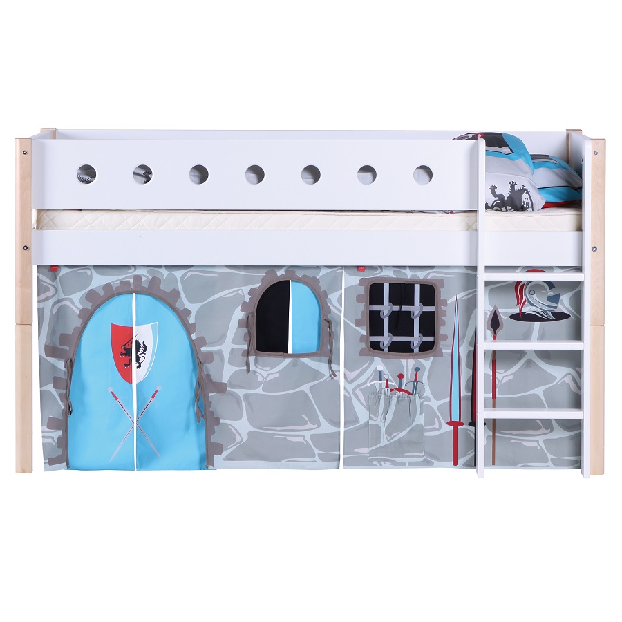 Кровать Flexa White с лестницей, 200 см, белая лакированная 801730995 - Вид №3