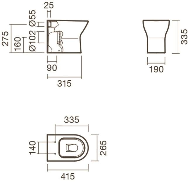 Набор Sanitana приставной INFANTIL: чаша BTW + крышка белая S10013123300000;S80007332900000 - Вид №2