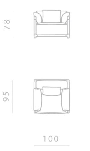 Бархатное кресло с подлокотниками GHIDINI1961 Додо ARCH-00009745 - Вид №3