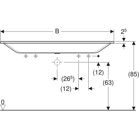 500.277.00.1 Встраиваемая раковина Geberit Xeno² Geberit  - Вид №3