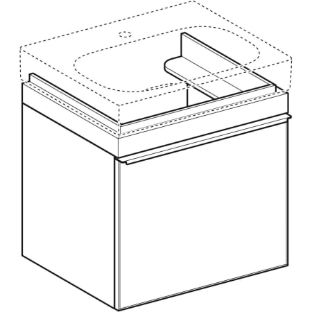 500.556.JI.1 Шкафчик для раковины Geberit Citterio, с одним выдвижным ящиком Geberit  - Вид №12