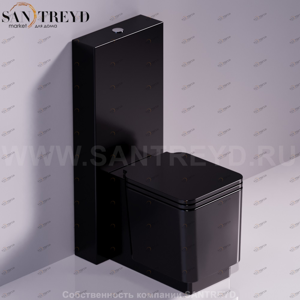 FL61NERO Компакт унитаз с бачком Черный Simas Flow Италия