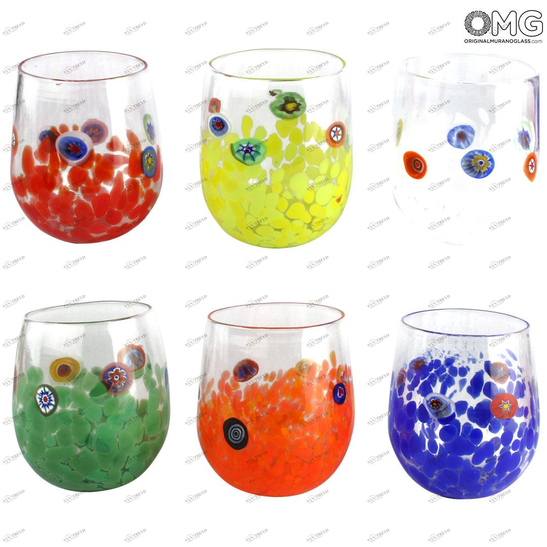 4357 ORIGINALMURANOGLASS Набор из 6 стаканов Аллегро - муранское стекло 8 см 