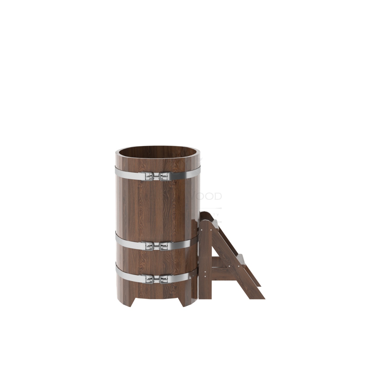 1249 Купель овальная из дуба 0,59х1,06х1,0 морёная Alyarus  - Вид №2