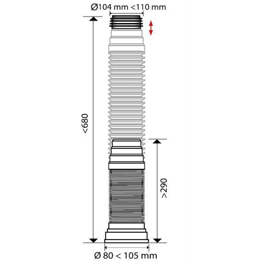 Труба гофрированная для унитаза армированная Equation L 290-680 мм 10766907 STLM-2152144  - Вид №2