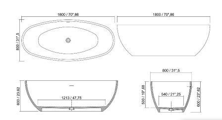 TRQ0355 Bathroom Collection ванна Turquoise Tub Dimasi 46716 - Вид №2