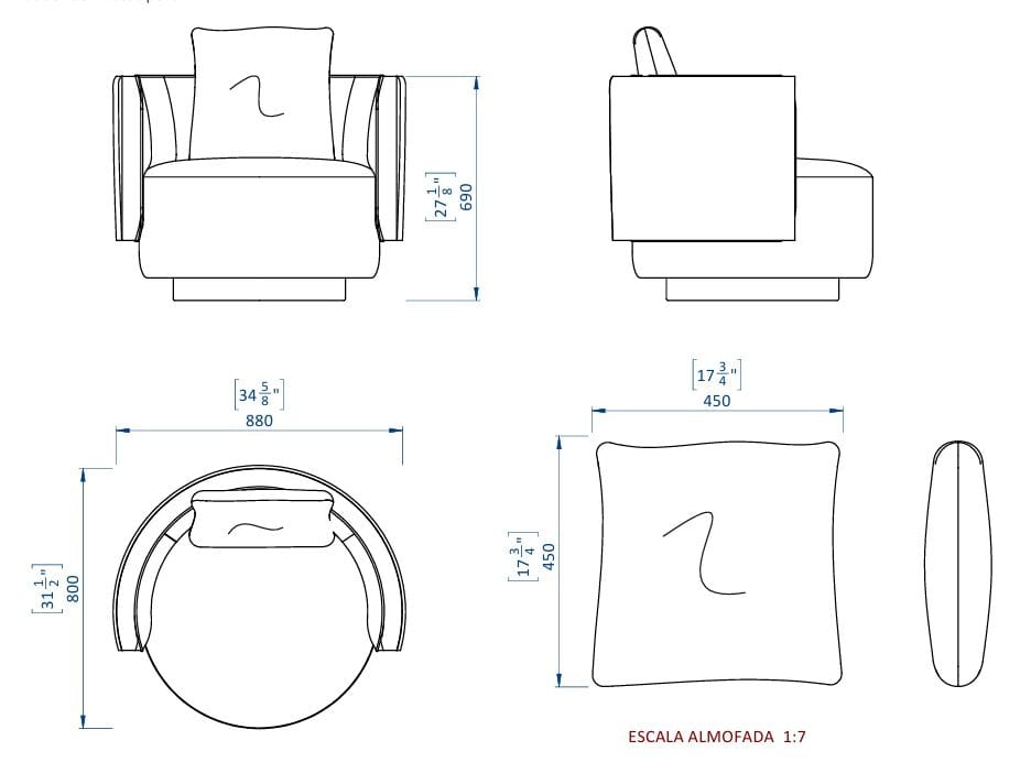 Ткань поворотный стул Casa Magna Essence ARCH-00134494 - Вид №5
