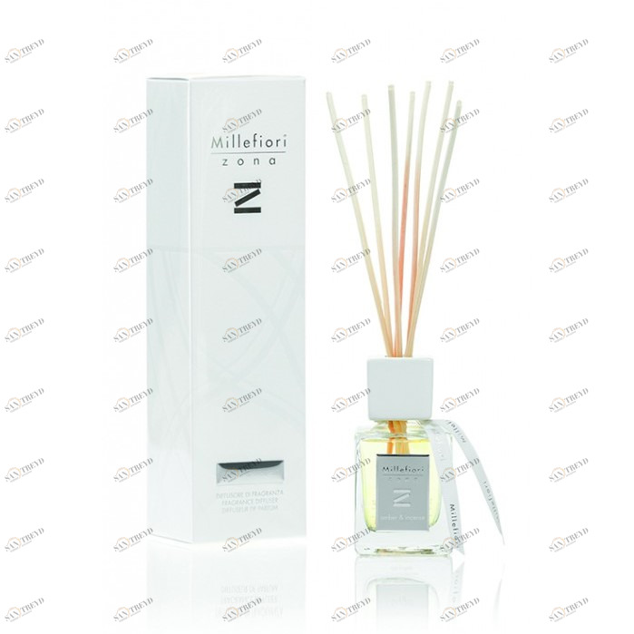 Диффузор с палочками 100мл Янтарь и благовония Amber and Incense MILLEFIORI MILANO БЛАГОВОНИЯ 267504 Белый 