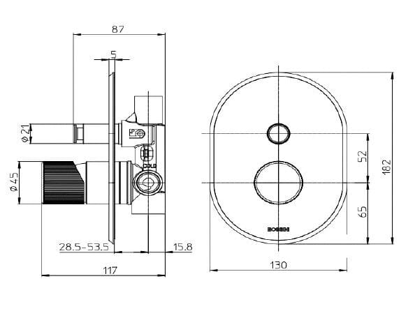 Смеситель для душа из хромированной латуни Bossini PLY ARCH-00138904 - Вид №2