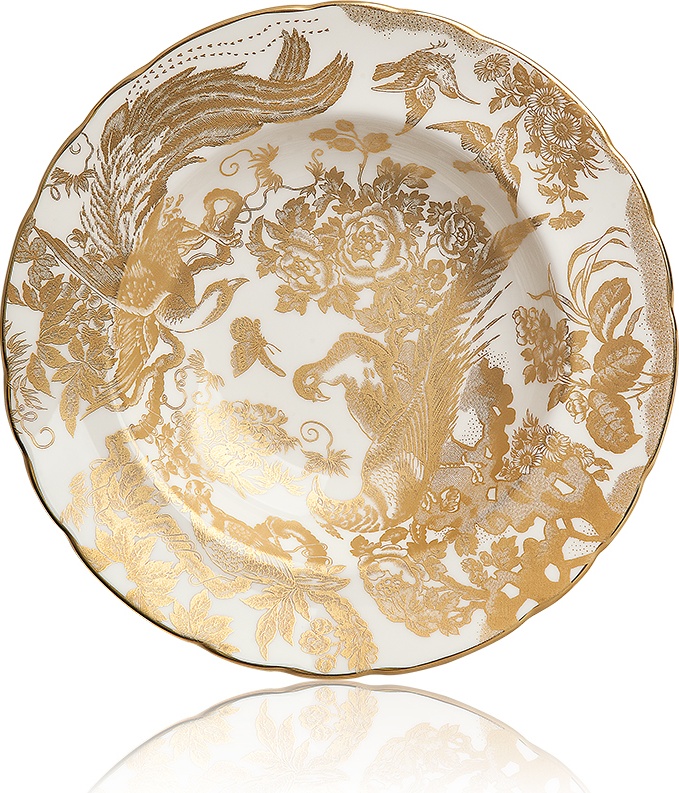102209 Royal Crown Derby Тарелка суповая Royal Crown Derby "Золотые птицы" 21,5см Фарфор костяной 