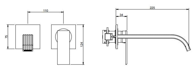 Латунный настенный смеситель для раковины Rubinetterie Treemme ARCH-00095014 - Вид №4