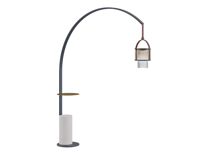 Светодиодный торшер из муранского стекла и металла Paolo Castelli вечером ARCH-00143013