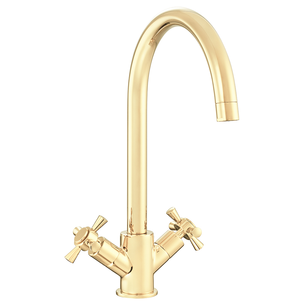 102808488  Смеситель для мойки Quadrille - золотой вид Eca  - Вид №1