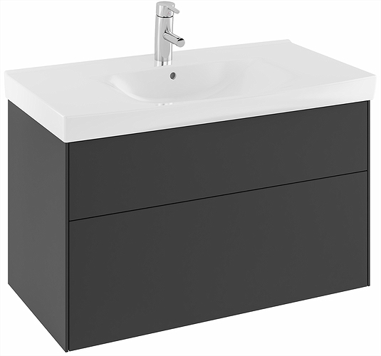 42556 IFO Sense тумба под умывальник с двумя ящиками, W = 900 мм, W1 = 922 мм, белый - Вид №10