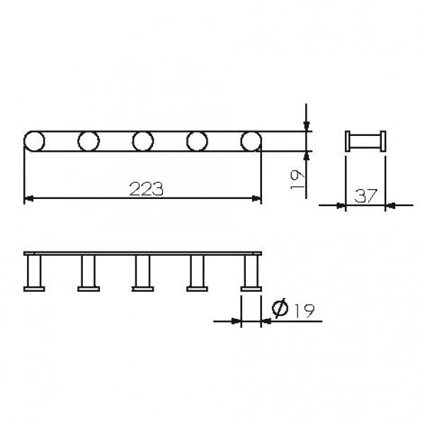 Планка 5 крючков 22 см Langberger 28035А sun-id-561746 - Вид №1