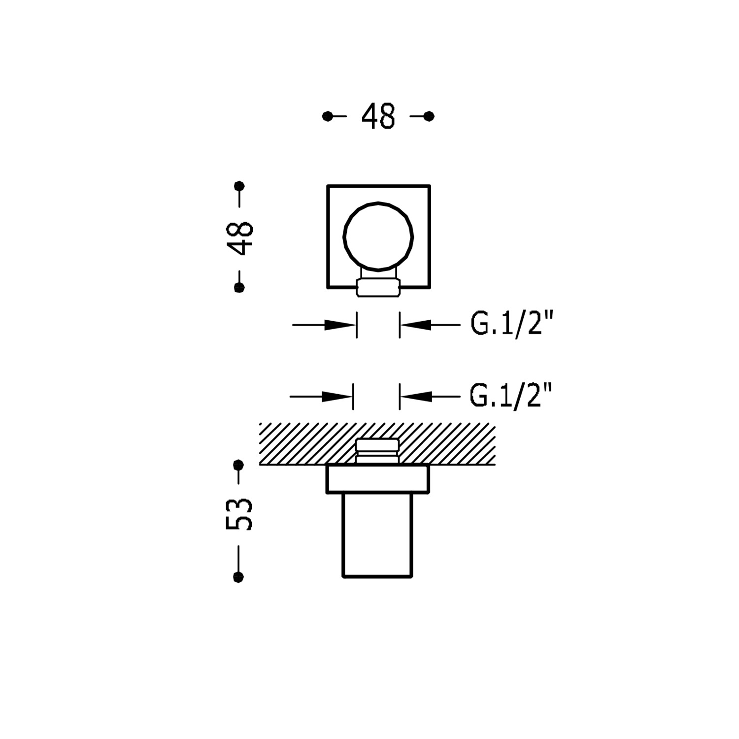 Колено с настенным соединением для шланга-06118301 TRES RICAMBI - Вид №1