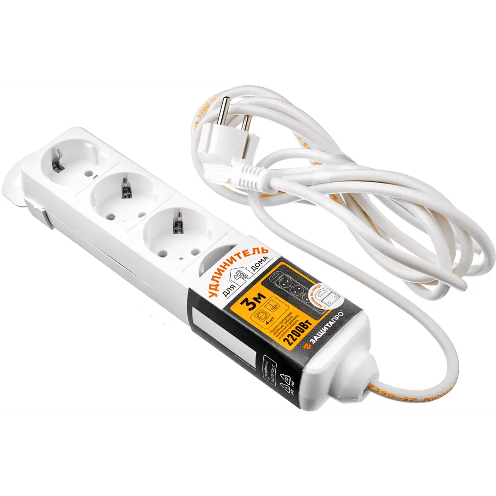 Удлинитель Защита Про с заземлением на 4 розетки, 3 метра 82741172 STLM-0035239 - Вид №2