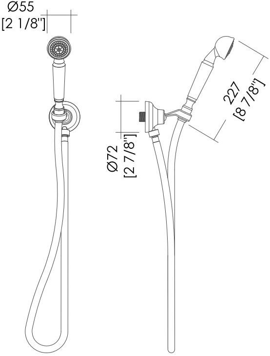 Devon&Devon Настенный ручной душ с опорой Swan Exc-sw118 - Вид №1