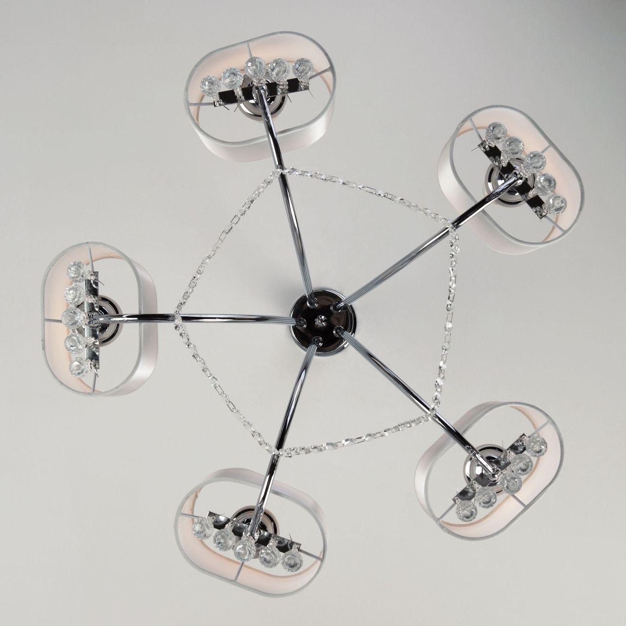 Подвесная люстра Eurosvet Cornella 10084/5 хром/прозрачный хрусталь Strotskis EUROSVET CORNELLA 187474 Белый  - Вид №3