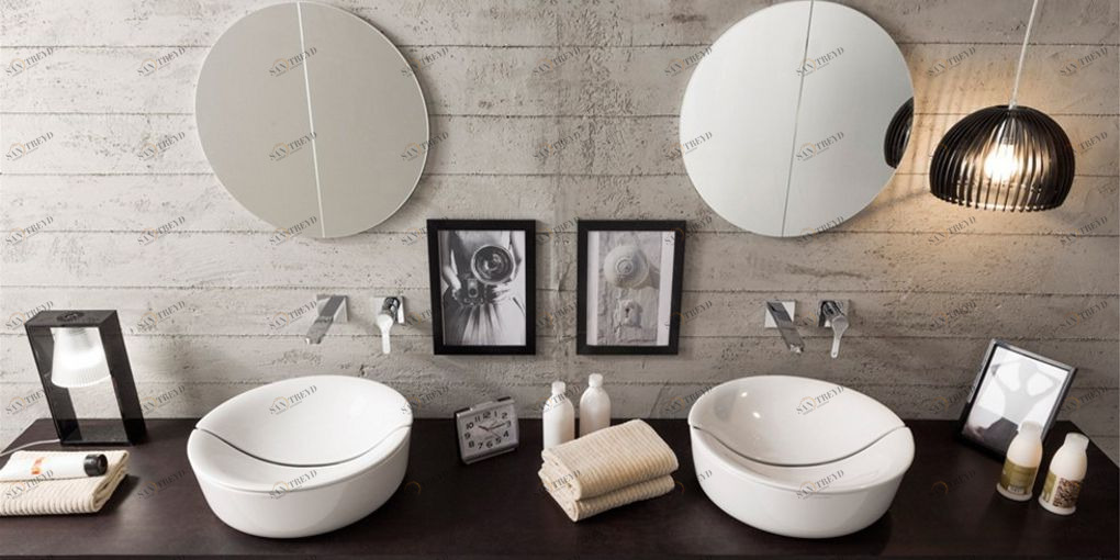 9001 Накладная раковина на столешницу  прямоугольная Scarabeo Ceramiche 