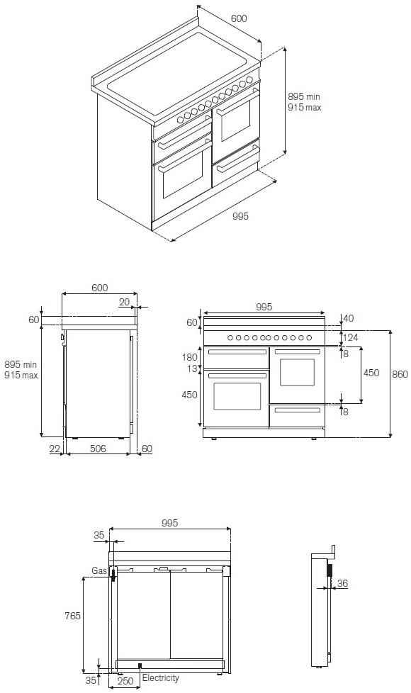 Bertazzoni Профессиональная отдельно стоящая кухня Professional Pro100 6 mfe t - Вид №7