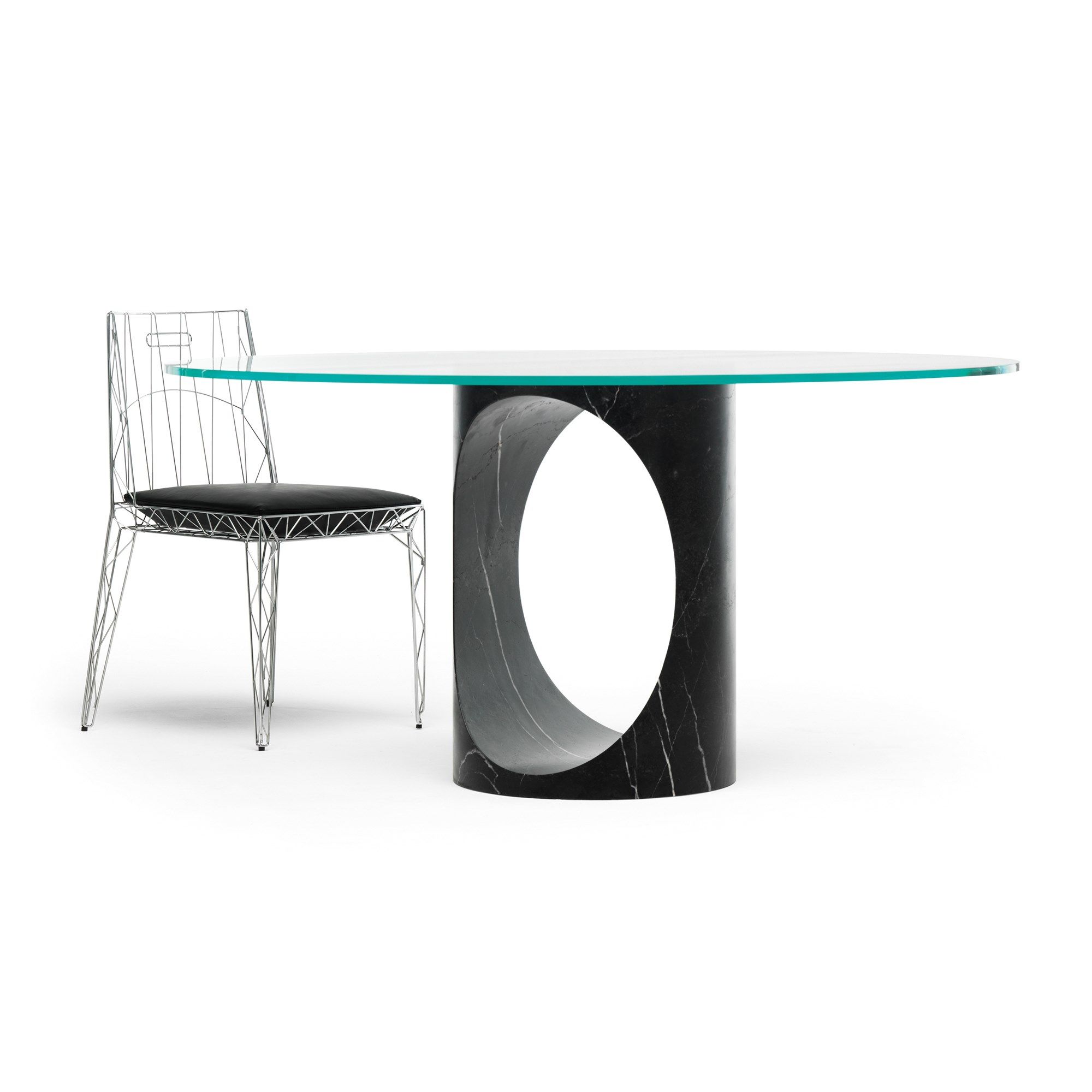 Круглый мраморный стол и хрустальная столешница EPÒNIMO Roll ARCH-00024210 - Вид №2