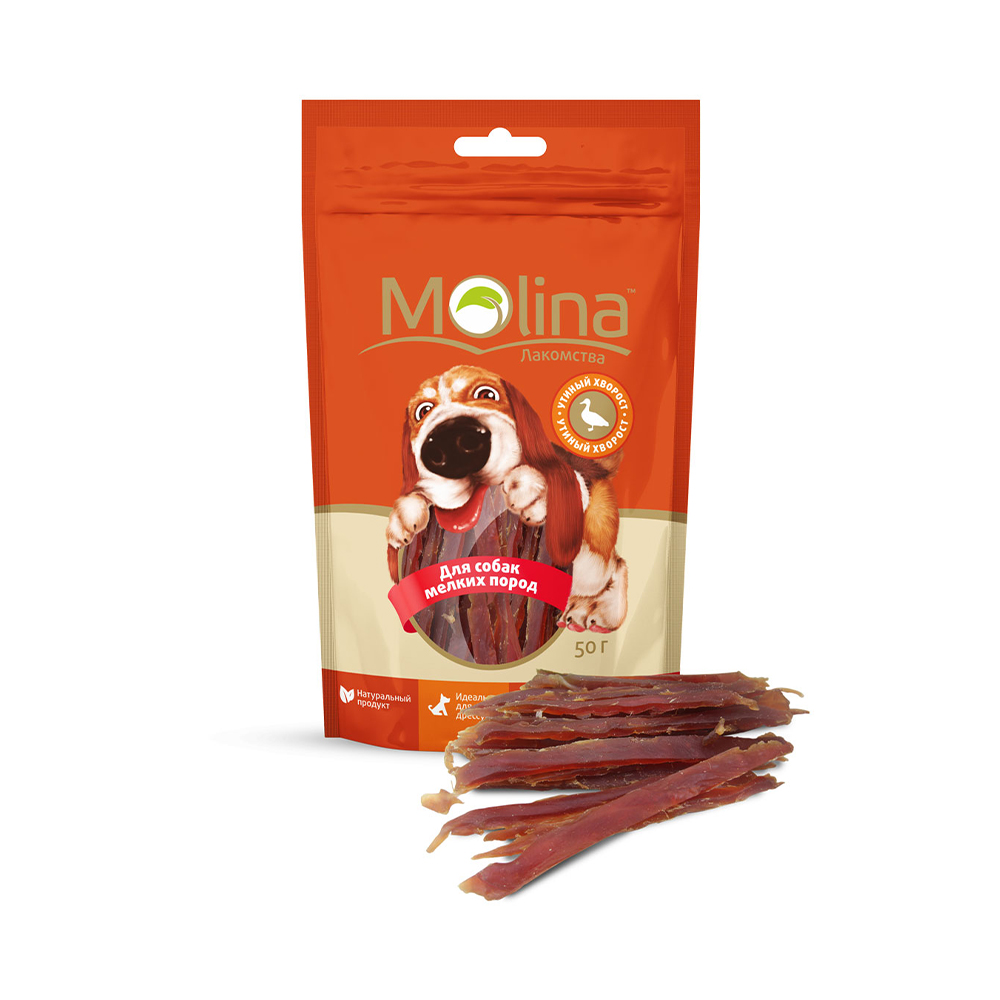 ПР0058718 Лакомство для собак для мелких пород Утиный хворост 50г Molina 