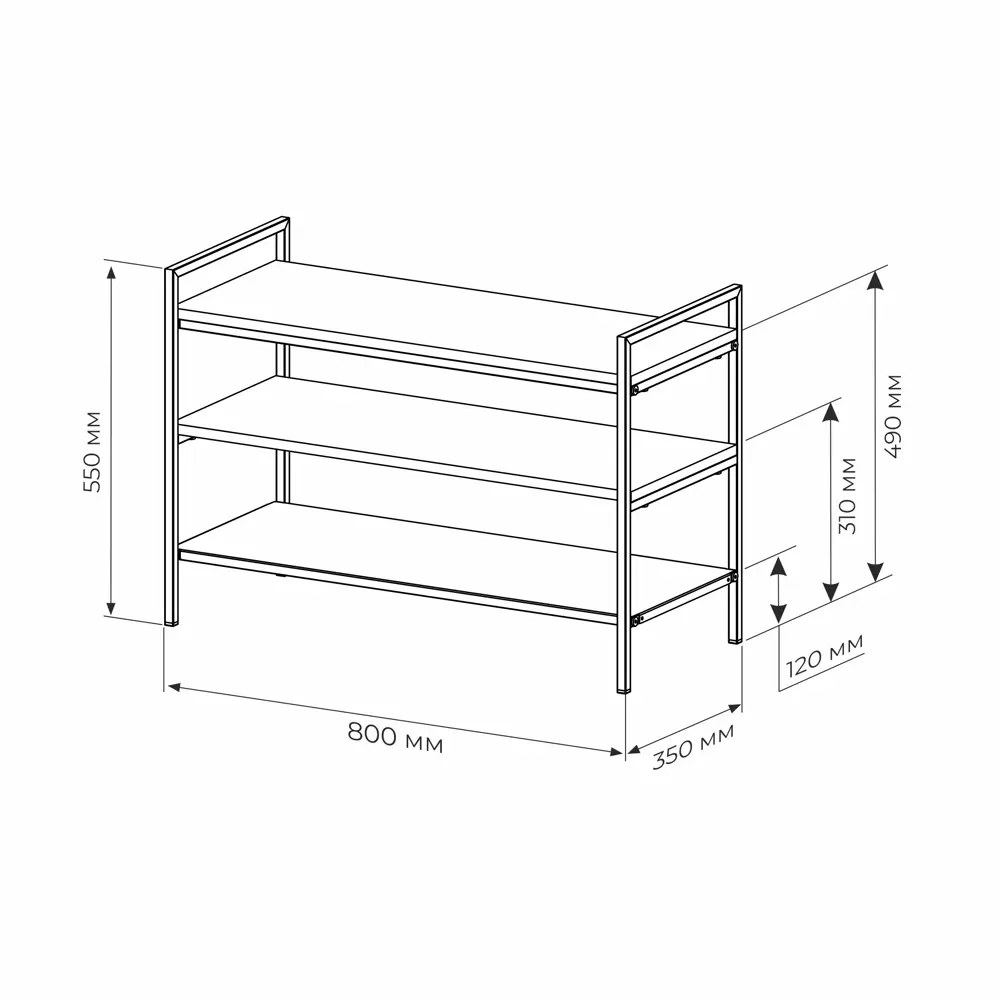 Подставка для обуви 80x55x35 см металл цвет черный 89412019 STLM-2199342 Santreyd  - Вид №4