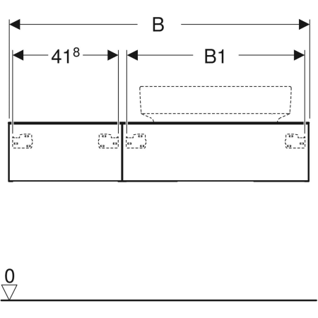 501.174.00.1 Шкафчик для накладной раковины Geberit VariForm, с двумя выдвижными ящиками, полкой и сифоном Geberit  - Вид №3