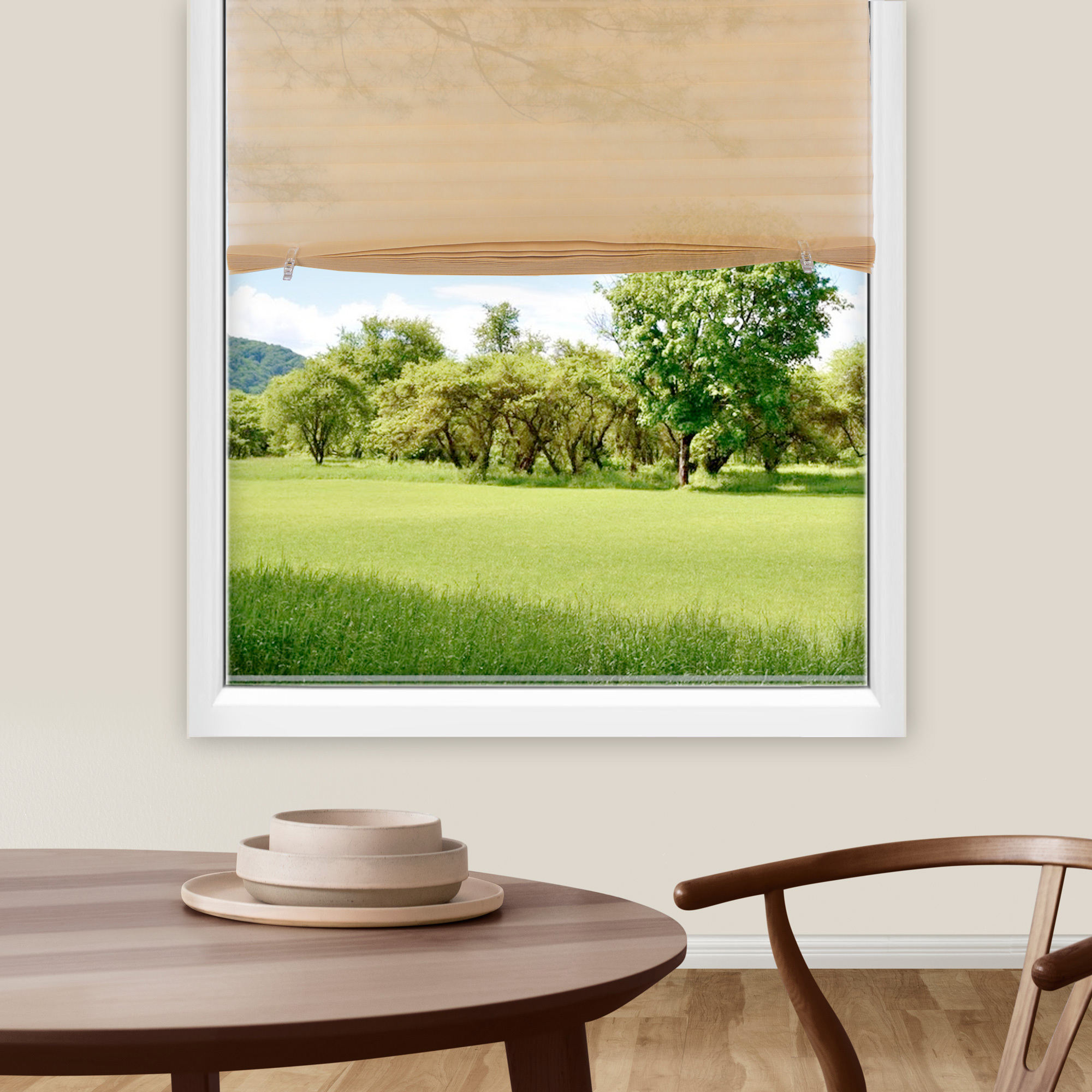 87557171 Жалюзи плиссе LY-PB04 90x190 см текстиль бежевые STLM-0074475 Santreyd  - Вид №6