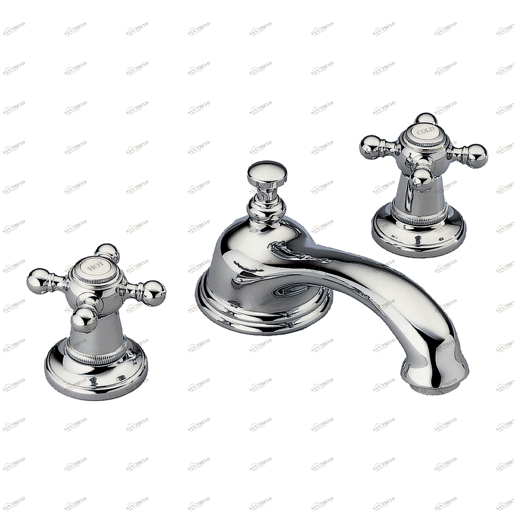 G08-151 Смеситель для раковины на три отверстия устанавливаемый на борту с донным клапаном Thg-paris Pompadour G08 151 A02 CAT.A