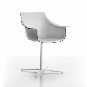 ESTEL GROUP Поворотное кожаное кресло с 4-мя спицами Kab