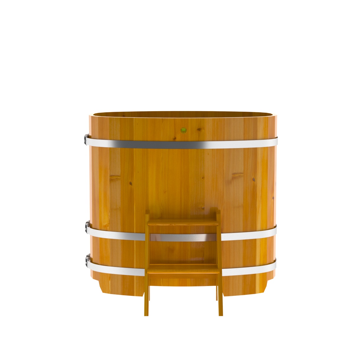 2258 Купель овальная из лиственницы Рустик 0,76х1,16х1,1 натуральная Alyarus  - Вид №4