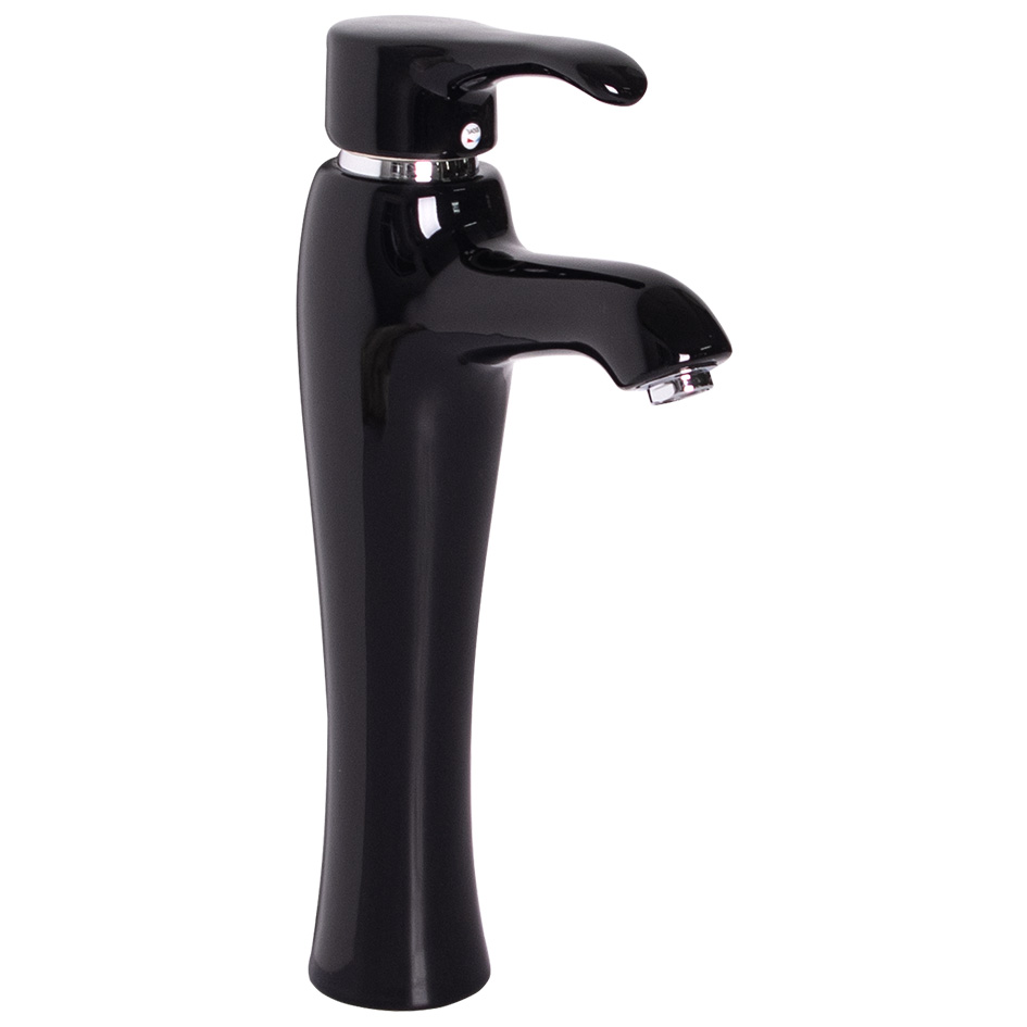 Смеситель д/ум MLN-F-001CBK керамический, однорычажный, черный, высокий MELANA 