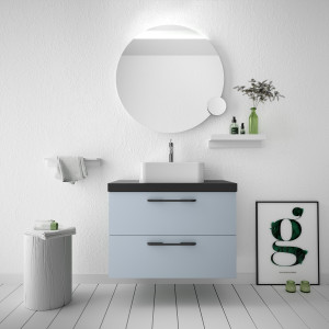 81706 SALGAR Мебель для умывальника FUSSION CHROME 800 2 ящика BLUE FOG 797 x 540 x 450 мм Синий туман