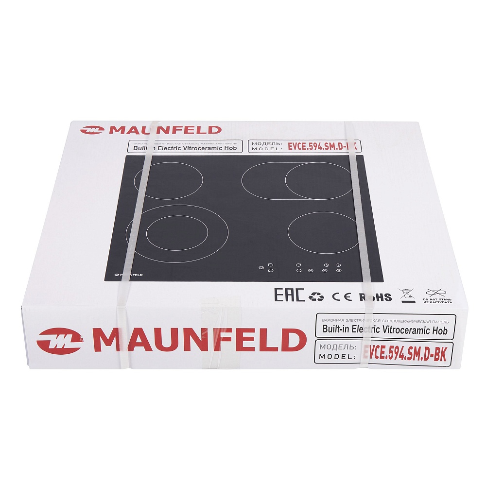 EVCE.594.SM.D-BK Электрическая панель / электрическая, тип: электрическая 60см , стеклокерамика, 4 конфорки, особенности: индикация ступени нагрева (от 0 до 9), таймер приготовления, таймер минутный, индикатор остаточного тепла, замок от детей, блокировка Santreyd  - Вид №7